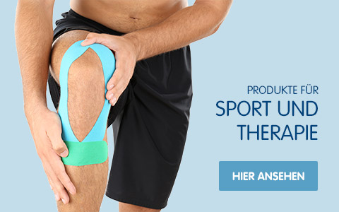 Knie mit Master Aid Performance Tape behandelt